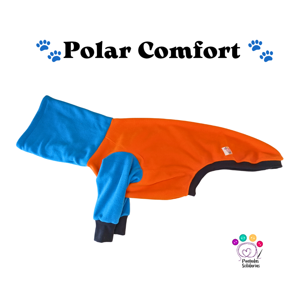 Polar comfort con patitas naranja y azul 