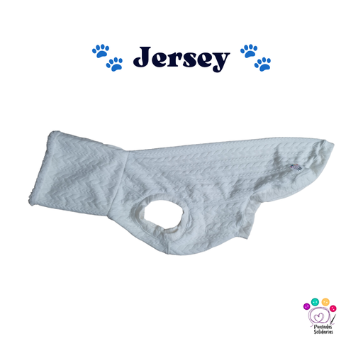 Jersey blanco con interior del cuello con borreguito